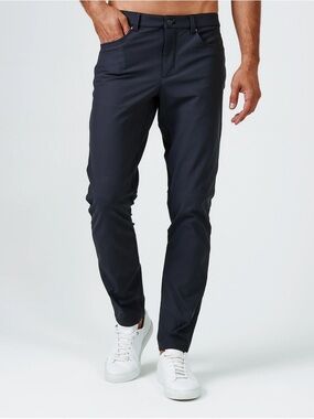 7 Diamonds Men's Navy Stretch slim fit Chinos 36x34